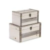 Kirkland's Home Ivory Wood And Metal Boxes, Set Of 2- Baskets & Boxes