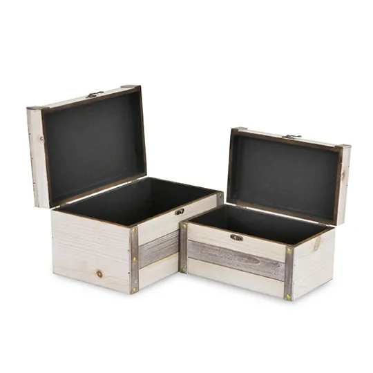 Kirkland's Home Ivory Wood And Metal Boxes, Set Of 2- Baskets & Boxes