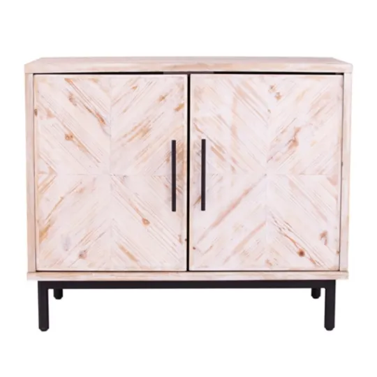 Kirkland's Home Ivory Wood 2-Door X-Panel Cabinet- Cabinets & Sideboards