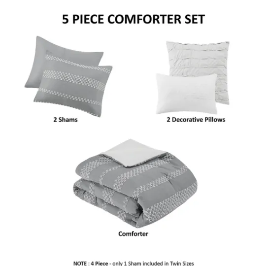 Kirkland's Home Jacquard 5-Pc. Full/Queen Comforter Set- Comforters