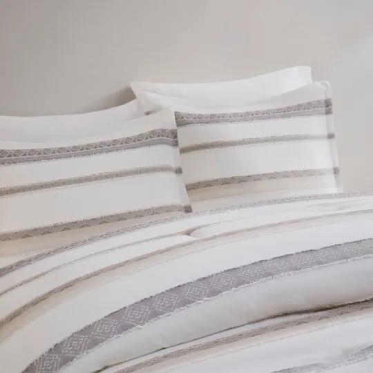 Kirkland's Home Jacquard Stripe 5-Pc. Cali King Comforter Set- Comforters