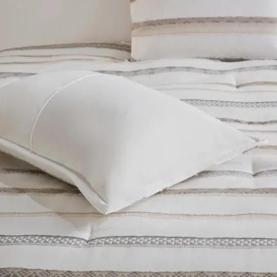 Kirkland's Home Jacquard Stripe 5-Pc. Cali King Comforter Set- Comforters