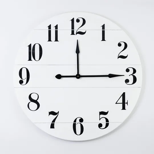 Kirkland's Home Jake And Black Wooden Wall Clock- Clocks