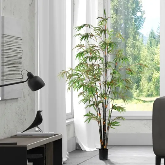 Kirkland's Home Japanese Bamboo Tree In Black Planter, 6 Ft.- Trees & Topiaries