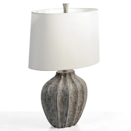 Kirkland's Home Jaxson Stone Gray Table Lamp- Table Lamps