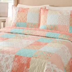 Kirkland's Home Jessica Simpson Coral Ikigai King Quilt Set- Quilts