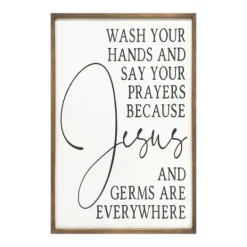 Kirkland's Home Jesus And Germs Are Everywhere Wall Plaque- Wall Quotes & Signs