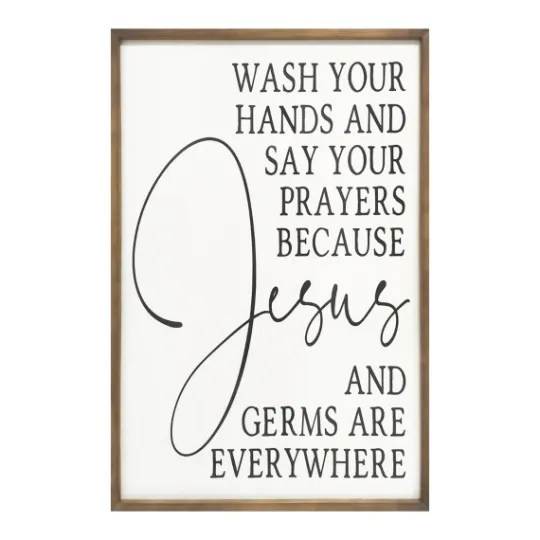 Kirkland's Home Jesus And Germs Are Everywhere Wall Plaque- Wall Quotes & Signs