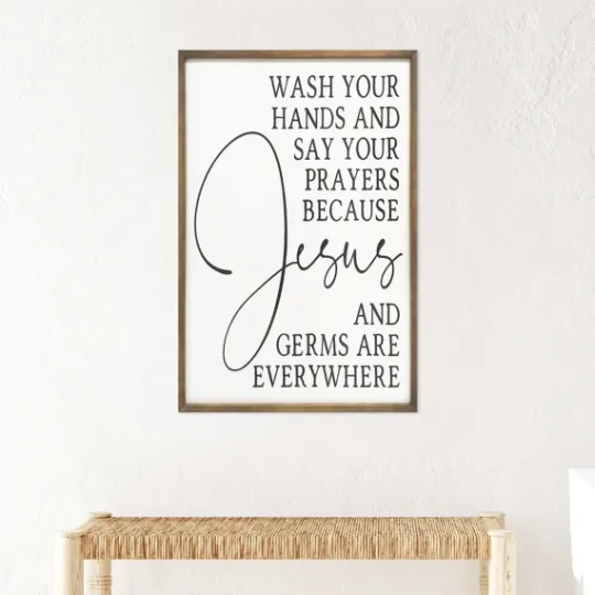 Kirkland's Home Jesus And Germs Are Everywhere Wall Plaque- Wall Quotes & Signs