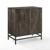 Kirkland's Home Joanelle Dark Steel And Wood Wine Cabinet- Cabinets & Sideboards