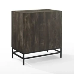 Kirkland's Home Joanelle Dark Steel And Wood Wine Cabinet- Cabinets & Sideboards