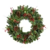 Kirkland's Home Jolly Pine Sprigs And Red Berries Wreath- Wreaths