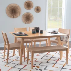 Kirkland's Home Judith Natural Woven Rope 6-Pc. Dining Set- Dining Tables