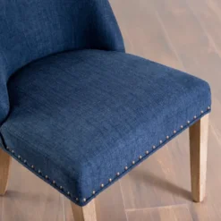 Kirkland's Home Julia Navy Upholstered Dining Chair- Dining Chairs