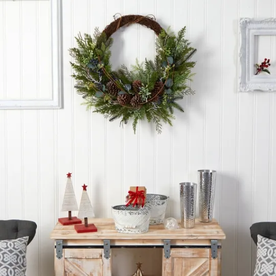 Kirkland's Home Juniper And Evergreen Vine Wreath- Wreaths