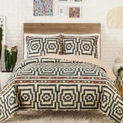 Kirkland's Home Justina Blakeney Black Hypnotic Queen Quilt Set- Quilts