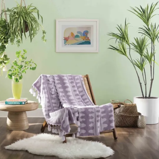 Kirkland's Home Justina Blakeney Lavender Patterned Throw- Blankets & Throws