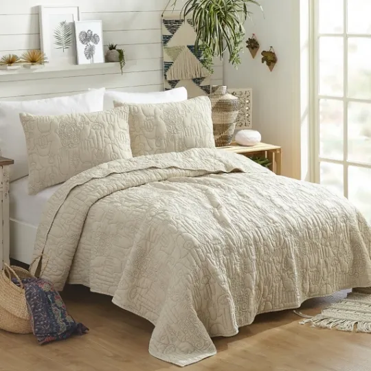 Kirkland's Home Justina Blakeney Natural Hamsa King Quilt Set- Quilts