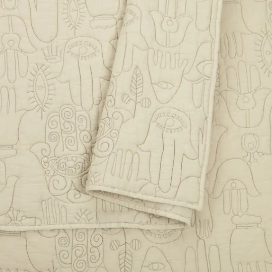 Kirkland's Home Justina Blakeney Natural Hamsa King Quilt Set- Quilts