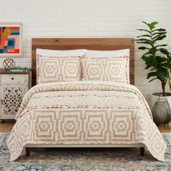 Kirkland's Home Justina Blakeney Yellow Hypnotic Queen Quilt Set- Quilts