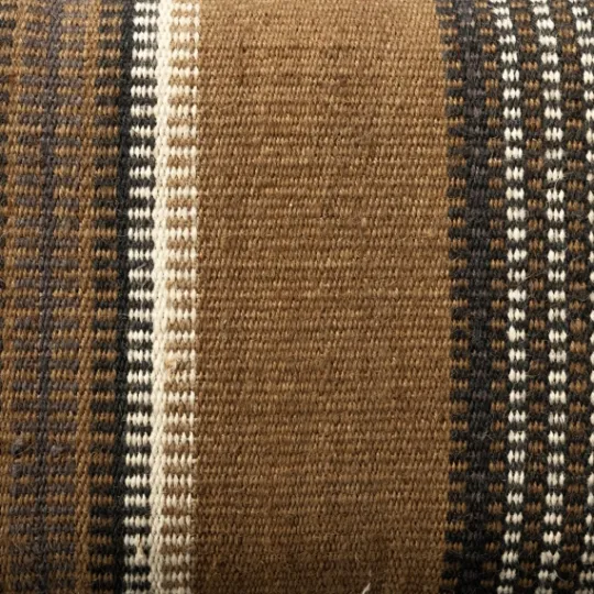 Kirkland's Home Jute Striped Natural Wood Bench- Benches & Ottomans