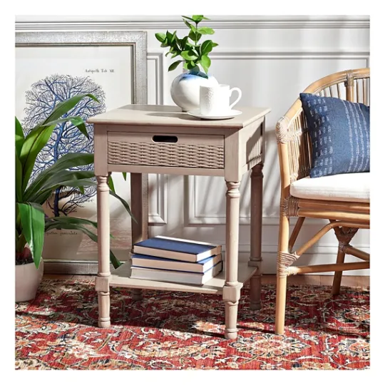 Kirkland's Home Karson Carved Turned Legs Accent Table- Accent & End Tables