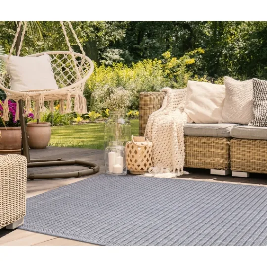 Kirkland's Home Kaya Navy Gradient Indoor/Outdoor Area Rug, 6X9- Outdoor Rugs