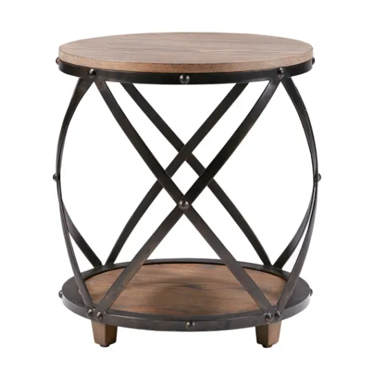 Kirkland's Home Kaylor Bent Metal And Wood Accent Table- Accent & End Tables