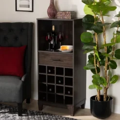 Kirkland's Home Kitredge Dark Wine Cabinet- Cabinets & Sideboards