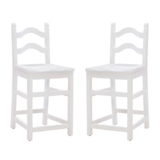 Kirkland's Home Ladder Back Counter Stools, Set Of 2- Bar Stools & Counter Height Stools