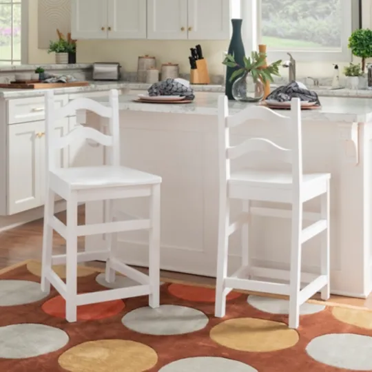 Kirkland's Home Ladder Back Counter Stools, Set Of 2- Bar Stools & Counter Height Stools