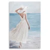Kirkland's Home Lady In White Hat & Dress Giclee Canvas Art Print- Canvas Art