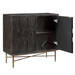 Kirkland's Home Laini Distressed Modern Carved Cabinet- Cabinets & Sideboards