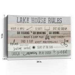Kirkland's Home Lake House Rules Giclee Canvas Art Print- Wall Quotes & Signs