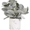 Kirkland's Home Lamb'S Ear Arrangement In Marbled Planter- Arrangements & Greenery