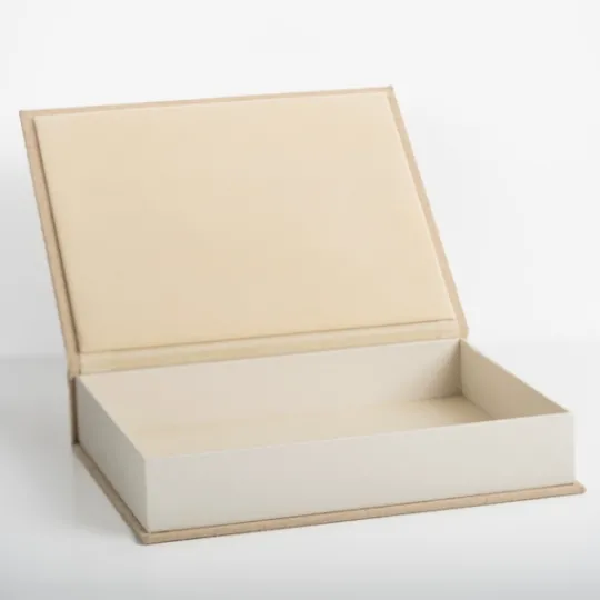 Kirkland's Home Large Beige Linen Book Box- Baskets & Boxes