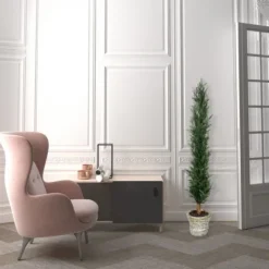 Kirkland's Home Large Cedar Tree In Mossy White Planter, 60 In.- Trees & Topiaries