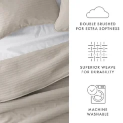 Kirkland's Home Latte Stitched Stripes 2-Pc. Twin Quilt Set- Quilts