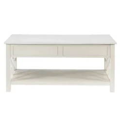 Kirkland's Home Lattice Raised Top Storage Coffee Table- Coffee Tables