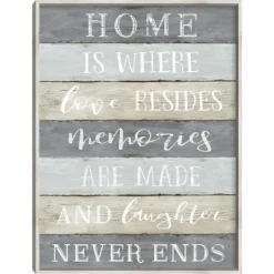 Kirkland's Home Laughter Never Ends Framed Canvas Art Print- Wall Quotes & Signs