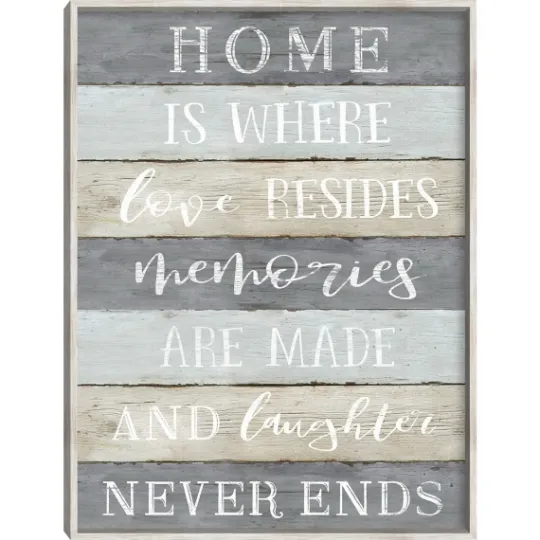 Kirkland's Home Laughter Never Ends Framed Canvas Art Print- Wall Quotes & Signs