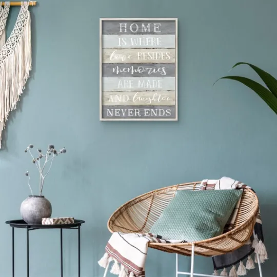Kirkland's Home Laughter Never Ends Framed Canvas Art Print- Wall Quotes & Signs