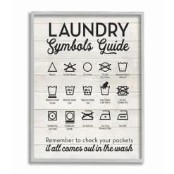 Kirkland's Home Laundry Symbols Guide Framed Art Print- Wall Quotes & Signs