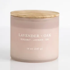 Kirkland's Home Lavender & Oak Triple Wick Jar Candle- Candles