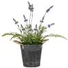Kirkland's Home Lavender And Fern Arrangement In Iron Pot, 18 In.- Arrangements & Greenery