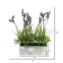 Kirkland's Home Lavender Arrangement In Gray Planter Box- Arrangements & Greenery