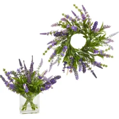 Kirkland's Home Lavender Wreath And Arrangement 2-Pc. Set- Wreaths