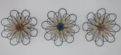 Kirkland's Home Layered Metal & Wood Flower Wall Plaques, Set Of 3- Wall Plaques