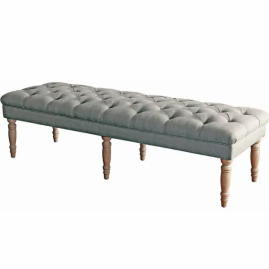 Kirkland's Home Layla Button Tufted Bench- Benches & Ottomans