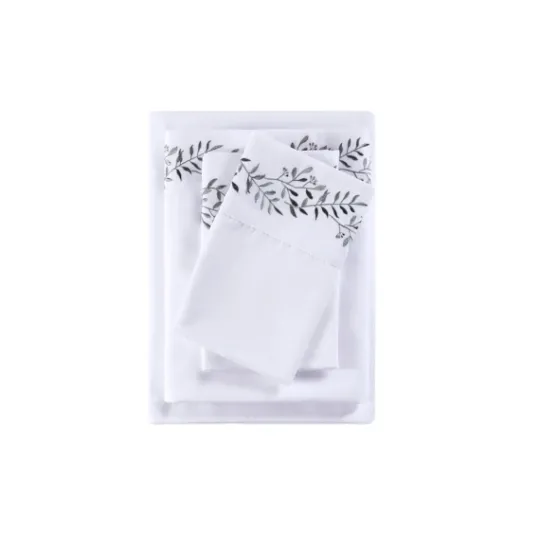 Kirkland's Home Leafy Vine Hem Microfiber 4-Pc. Full Sheet Set- Bed Sheets